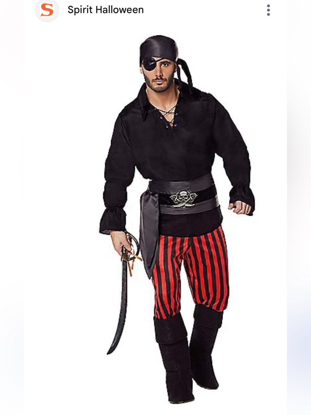 Spirit Halloween men’s Pirate Costume XL